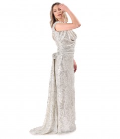Long sequined evening dress
