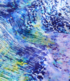 Blouse with printed natural silk front