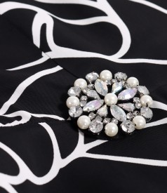 Viscose midi dress printed with geometric motifs