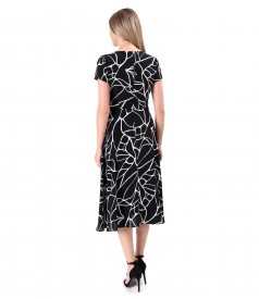 Viscose midi dress printed with geometric motifs