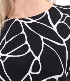 Viscose midi dress printed with geometric motifs