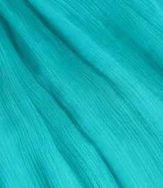 Short evening dress made of natural silk veil