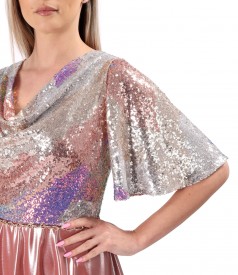 Short occasion dress with sequin bust