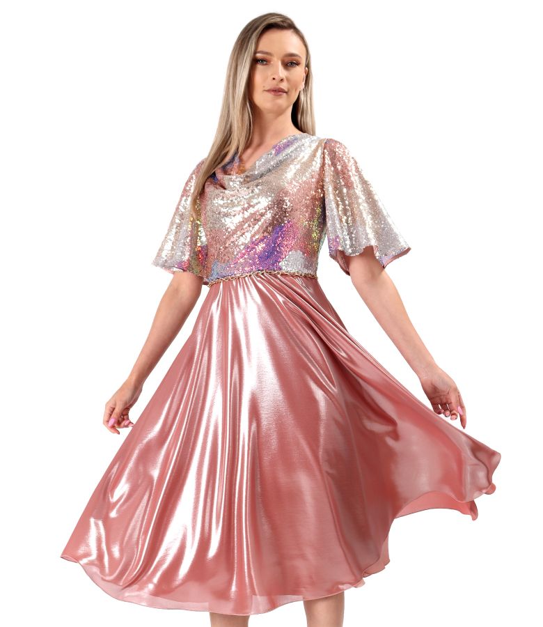 Short occasion dress with sequin bust