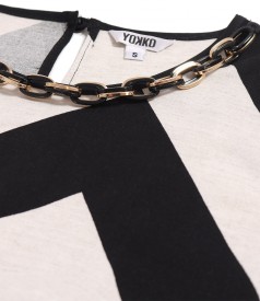 Long linen viscose dress with slit on the side