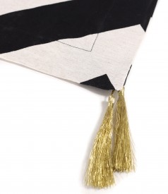 Long linen viscose dress with slit on the side