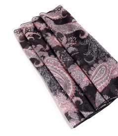 Soft veil scarf digital printed with floral motifs