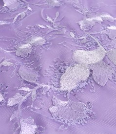 Sequin lace cocktail dress with floral motifs