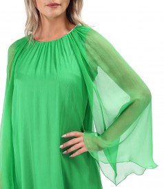 Dress made of natural silk veil