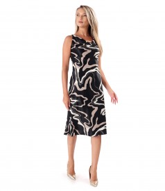 Viscose Satin Bias-Cut Midi Dress