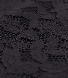Elegant cotton lace dress with crystals trim