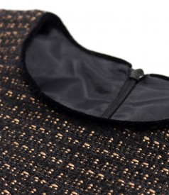 Office dress made of curls with black velvet trimmings