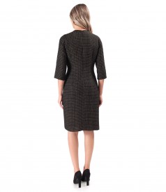 Office dress made of curls with black velvet trimmings