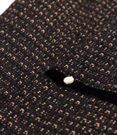 Office dress made of curls with black velvet trimmings