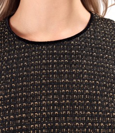 Office dress made of curls with black velvet trimmings