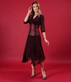 Elegant evening belt corset with buttons and back adjustment