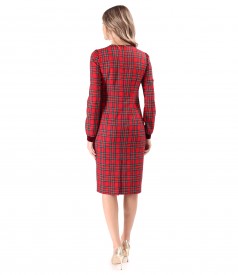 Elegant plaid dress with long sleeves