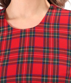 Elegant plaid dress with long sleeves