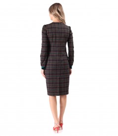 Elegant plaid dress with long sleeves