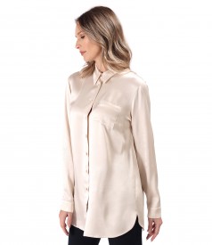 Elegant viscose satin shirt