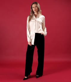 Elegant viscose satin shirt