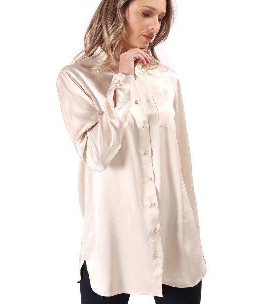 Elegant viscose satin shirt