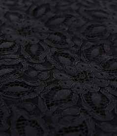 Cotton lace dress with floral motifs