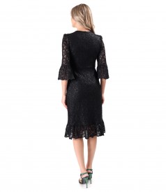 Cotton lace dress with floral motifs