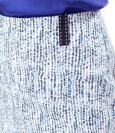 Printed elastic cotton flared skirt