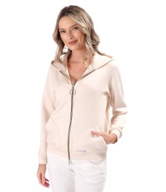 Scuba fabric sweatshirt with viscose