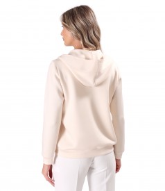 Scuba fabric sweatshirt with viscose