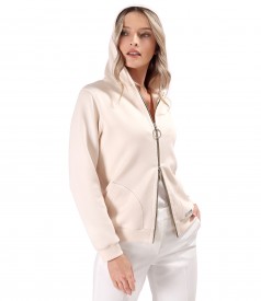 Scuba fabric sweatshirt with viscose