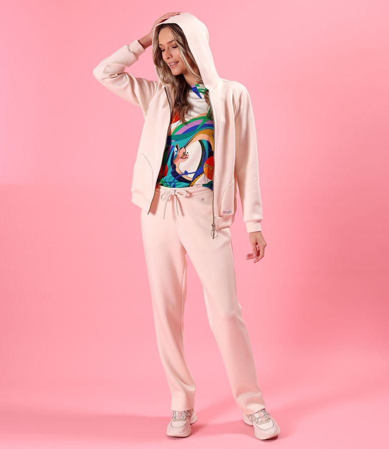 Scuba fabric sweatshirt with viscose