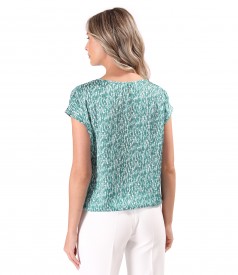 Elegant printed satin blouse