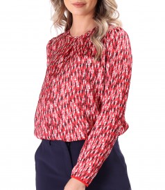 Printed satin blouse