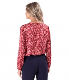 Printed satin blouse