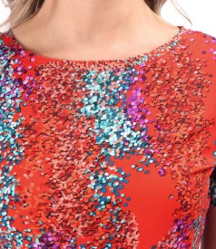 Elastic viscose jersey blouse