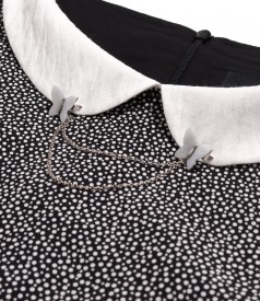 Printed viscose midi dress with polka dots