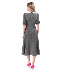 Printed viscose midi dress with polka dots