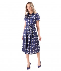 Elegant shirt dress made of cotton with natural silk