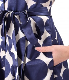 Elegant shirt dress made of cotton with natural silk