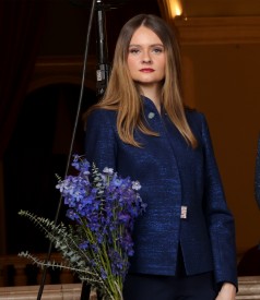 Shiny cotton denim jacket