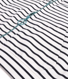 Striped printed elastic jersey sweatshirt