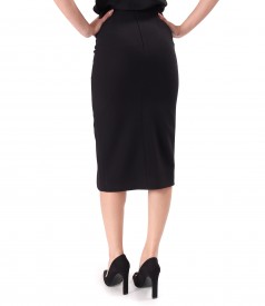 Midi skirt made of crepe fabric with animal print