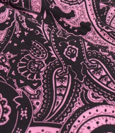 Shirt-type dress made of printed elastic cotton