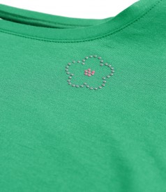 Blouse made of elastic jersey with short sleeves