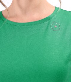 Blouse made of elastic jersey with short sleeves