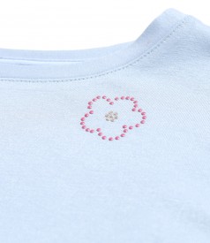 Blouse made of elastic jersey with short sleeves