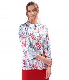 Elegant viscose satin blouse