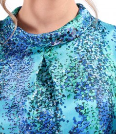 Digitally printed natural silk blouse